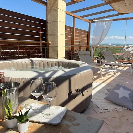 Doormat# Wait 'n Sea, Jacuzzi, Luxury Stone House Daire Epanomi